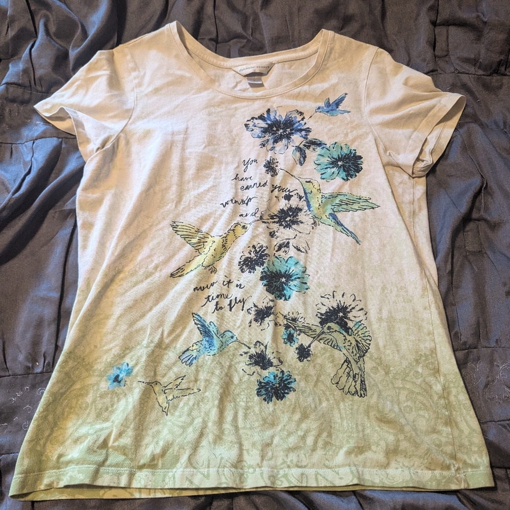 Floral Hummingbird Graphic Tee